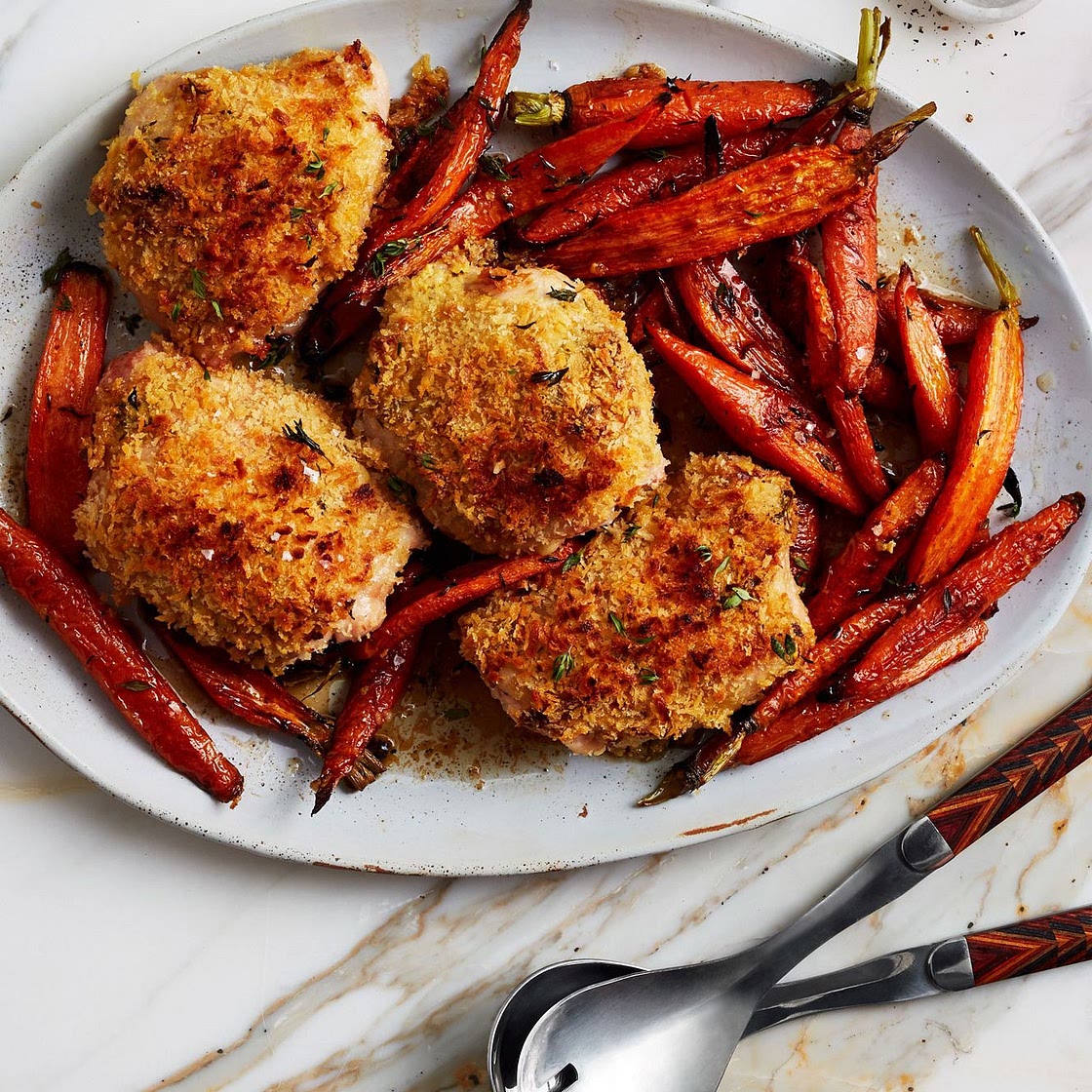 Roast Chicken and Carrots With Mustard and Thyme