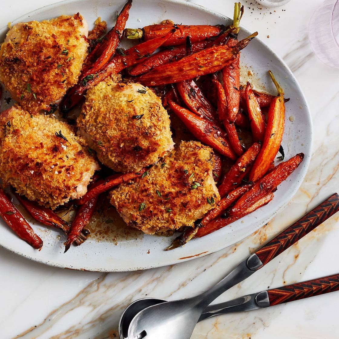 Roast Chicken and Carrots With Mustard and Thyme