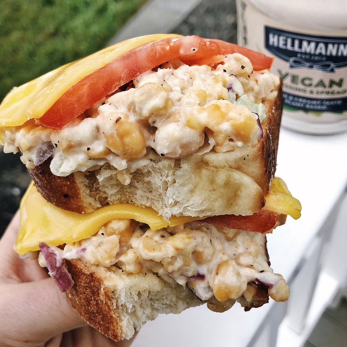 Plant-Based Chickpea Salad Melt Sandwich
