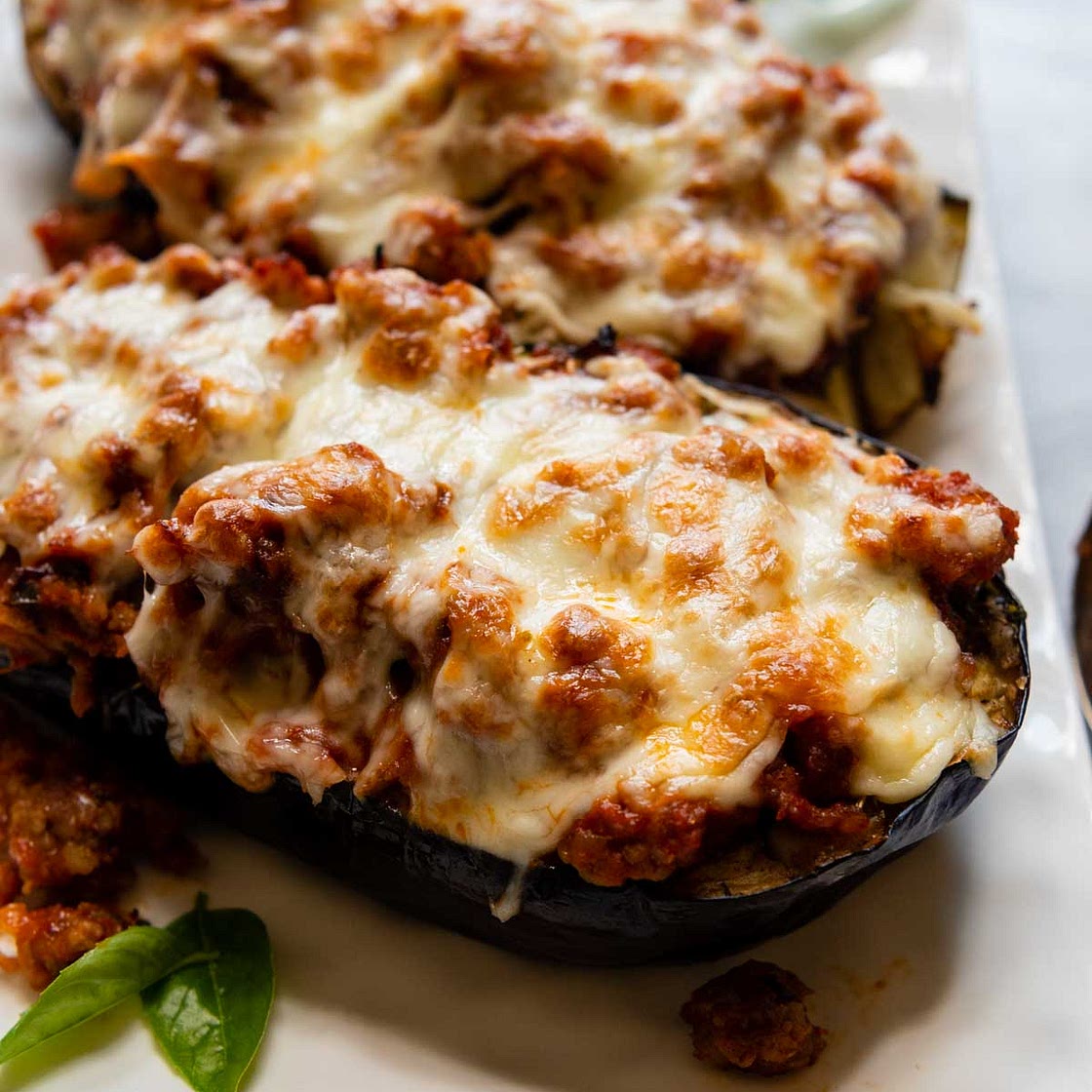 Stuffed Eggplant Boats With Sausage (Gluten-Free)
