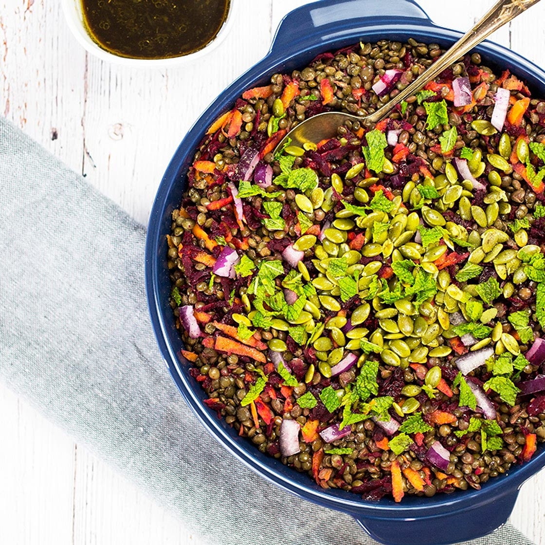 Warm French Lentil Salad (Vegan)