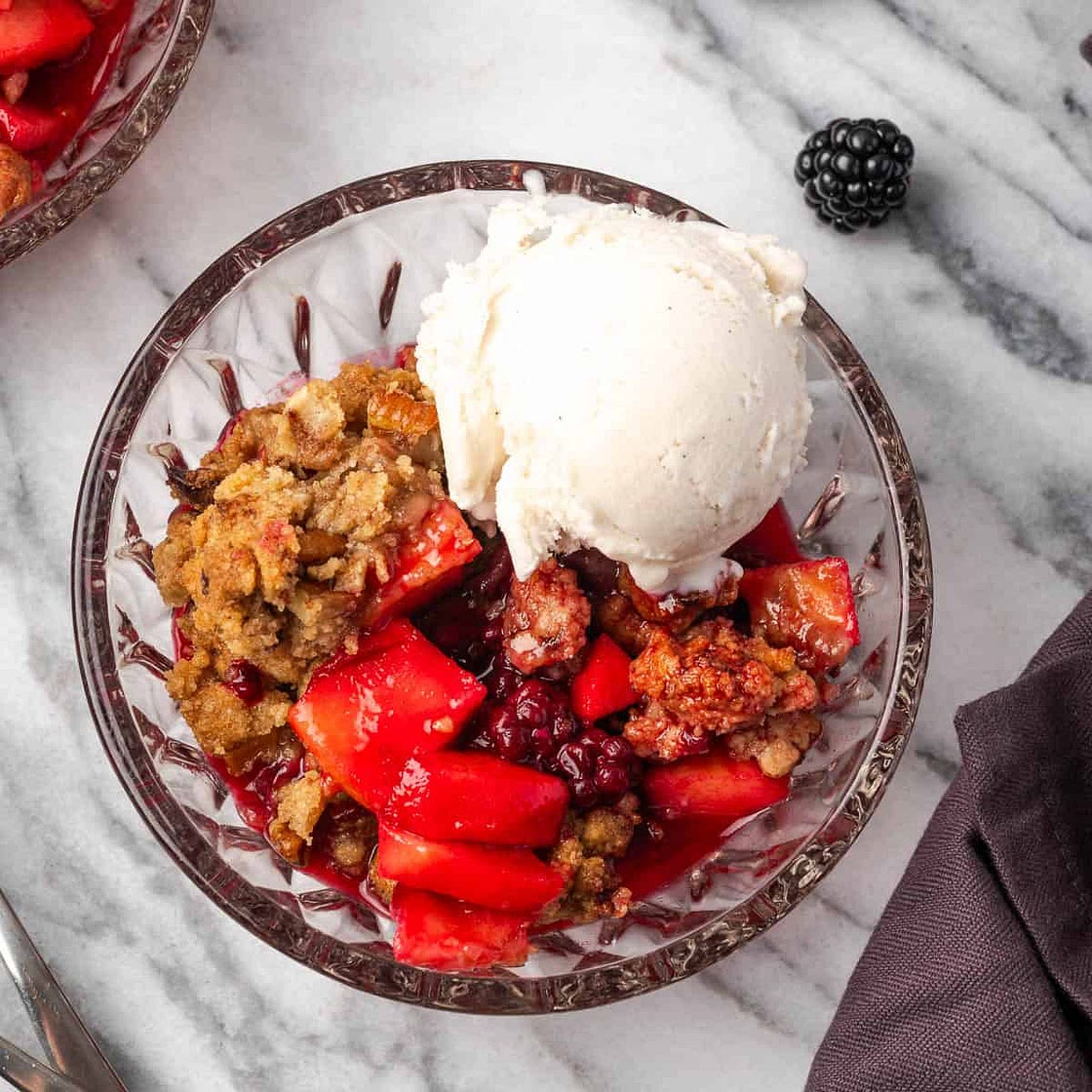 Apple and Blackberry Crumble