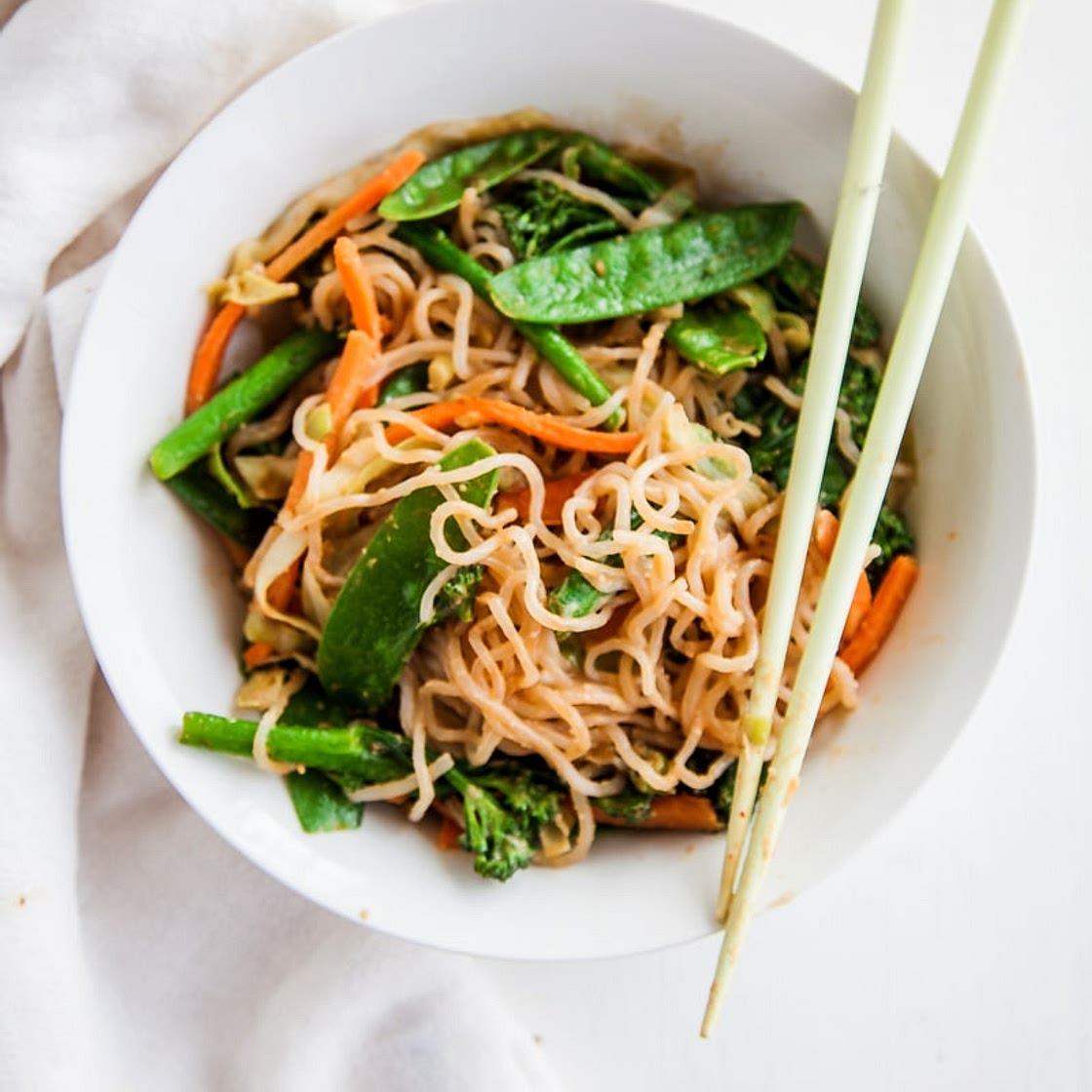 Shirataki Noodles with Almond Butter Sauce (Vegan + Gluten-free)