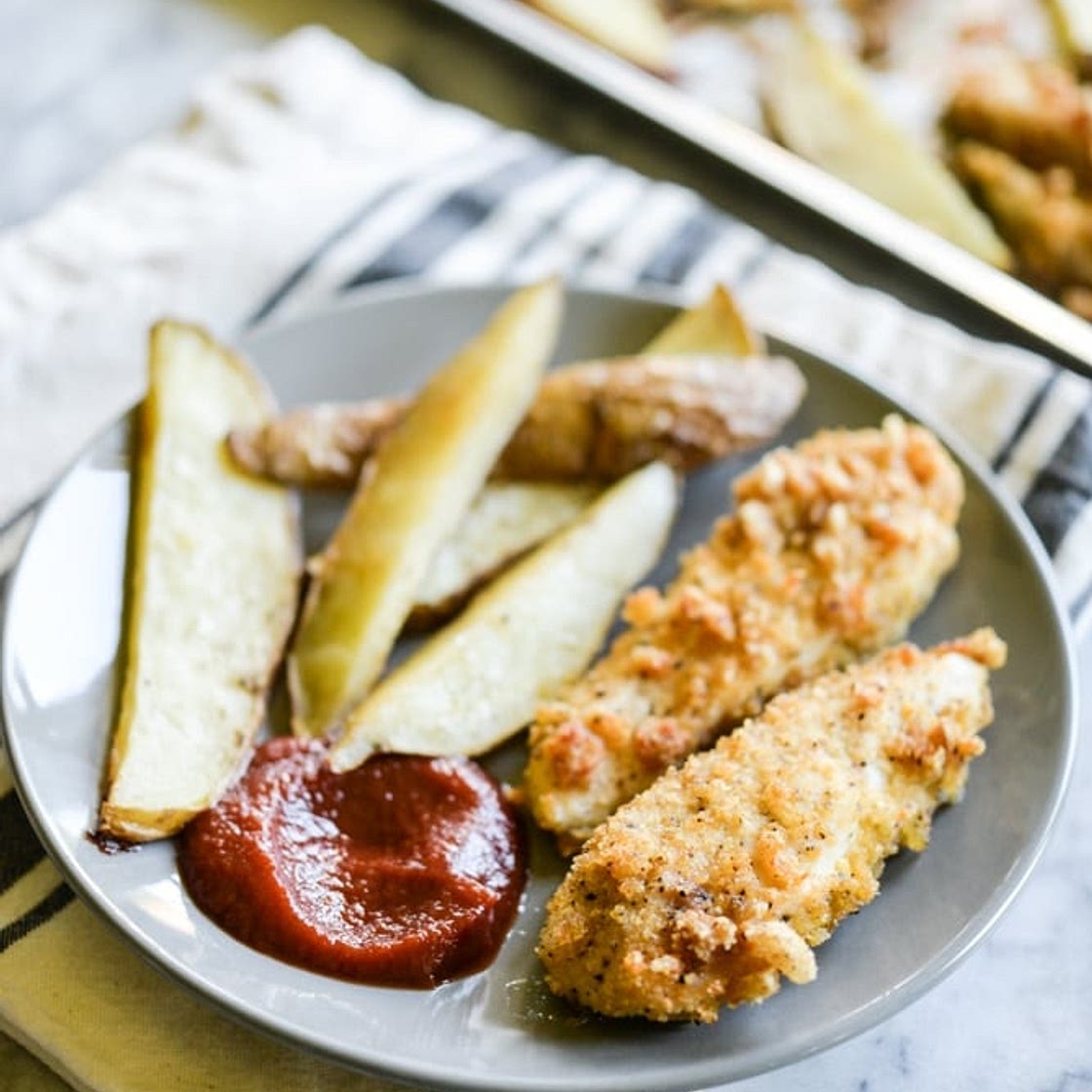 Chicken Fingers & Fries Sheet Pan Dinner