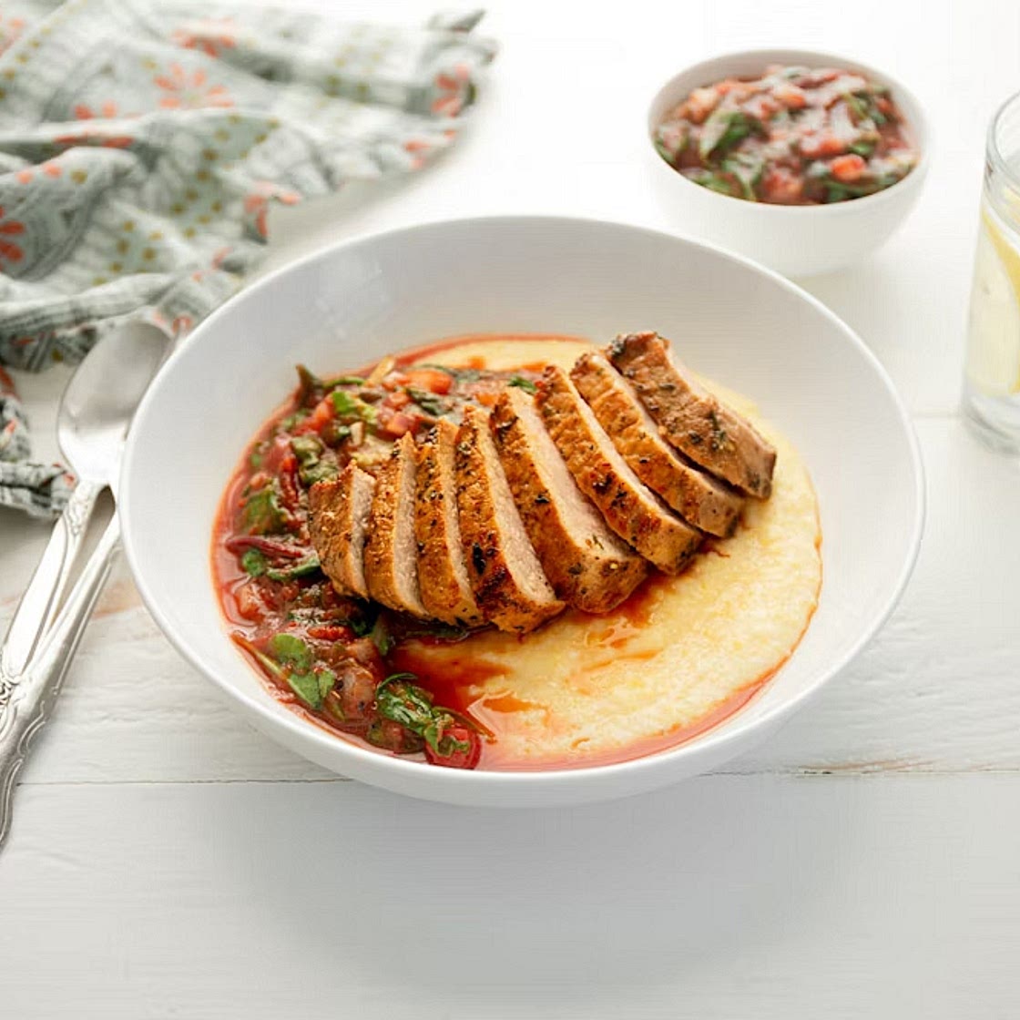 Italian Pork Chops with parmesan creamy polenta