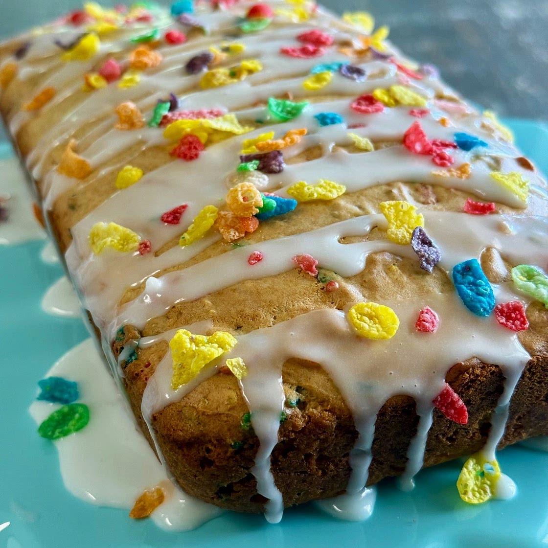 Fruity Pebbles Ice Cream Bread