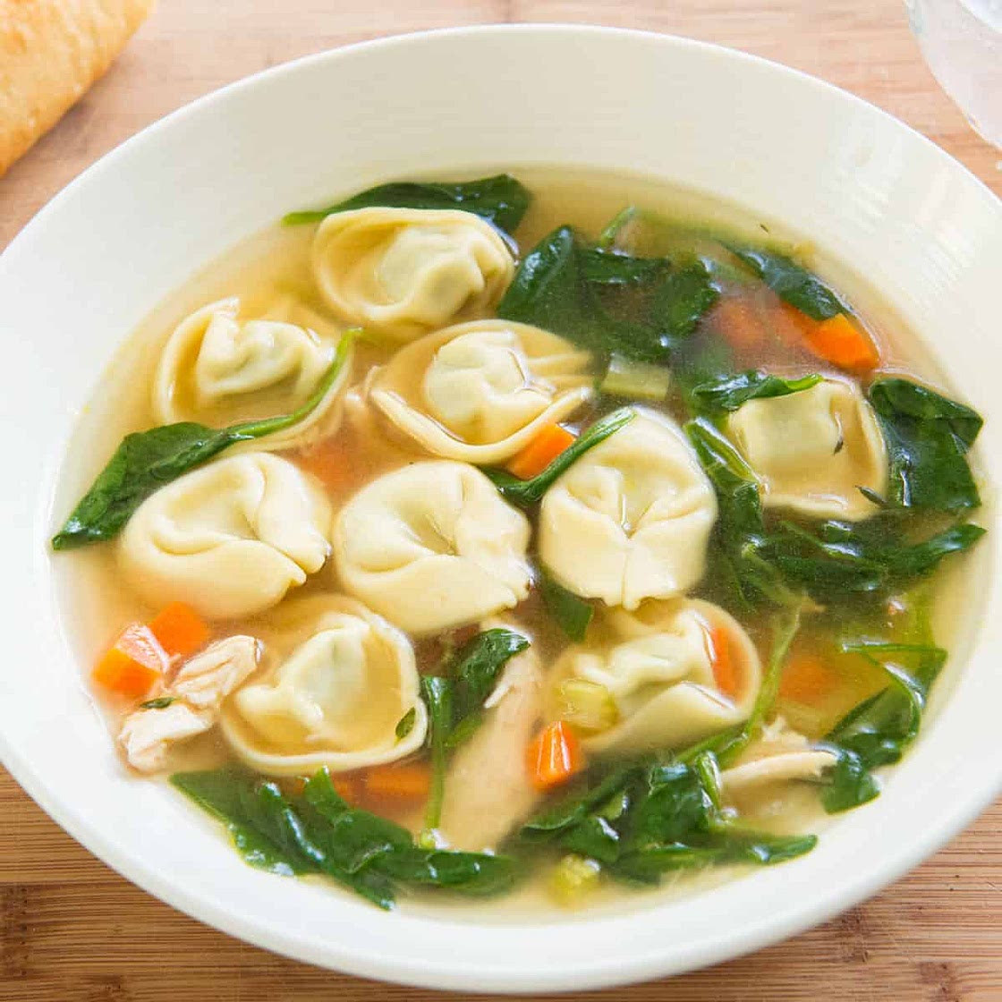 Spinach Tortellini Soup with Chicken