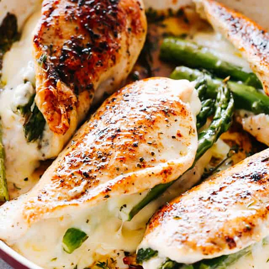 Cheesy Asparagus Stuffed Chicken Breasts Recipe