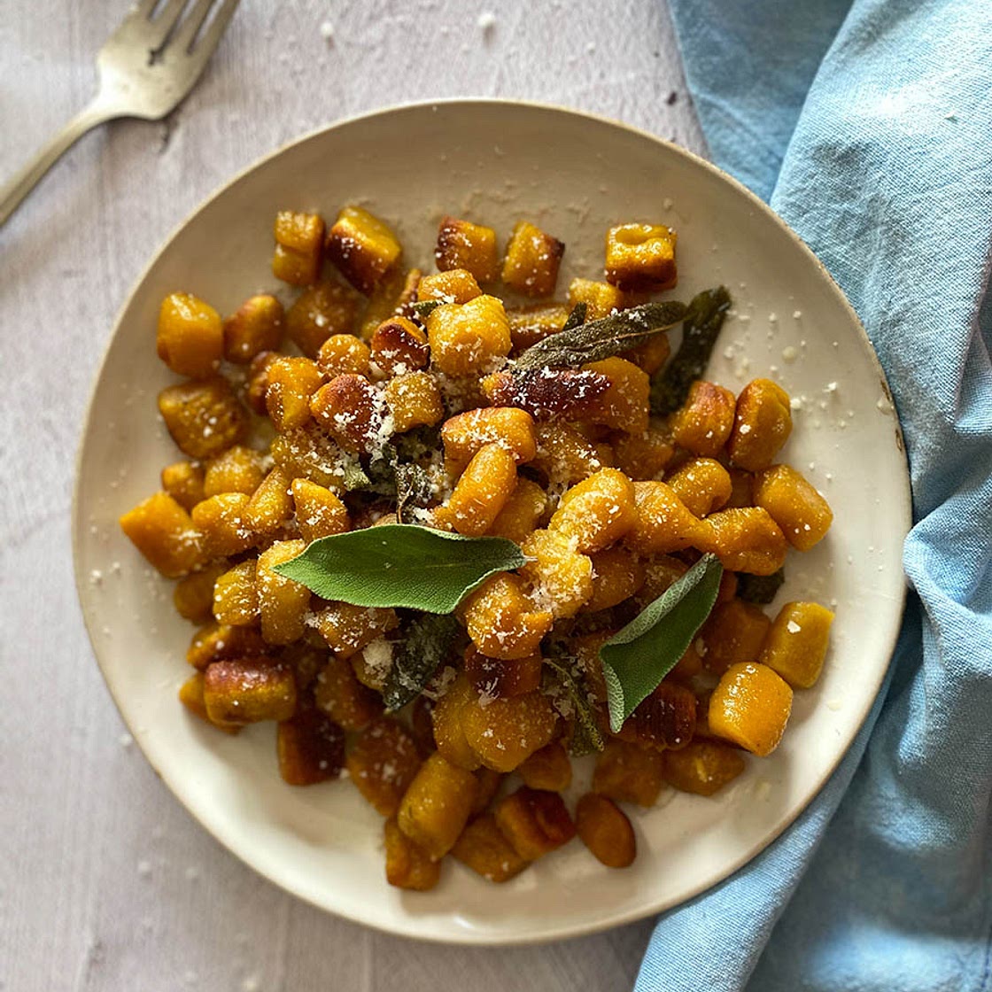 Pumpkin Gnocchi With Butter & Crispy Sage