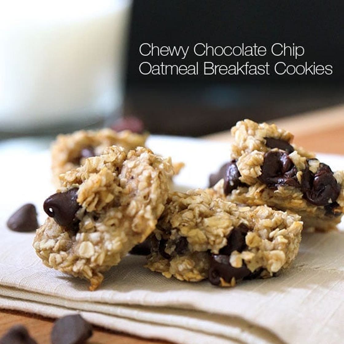Chewy Chocolate Chip Oatmeal Breakfast Cookie