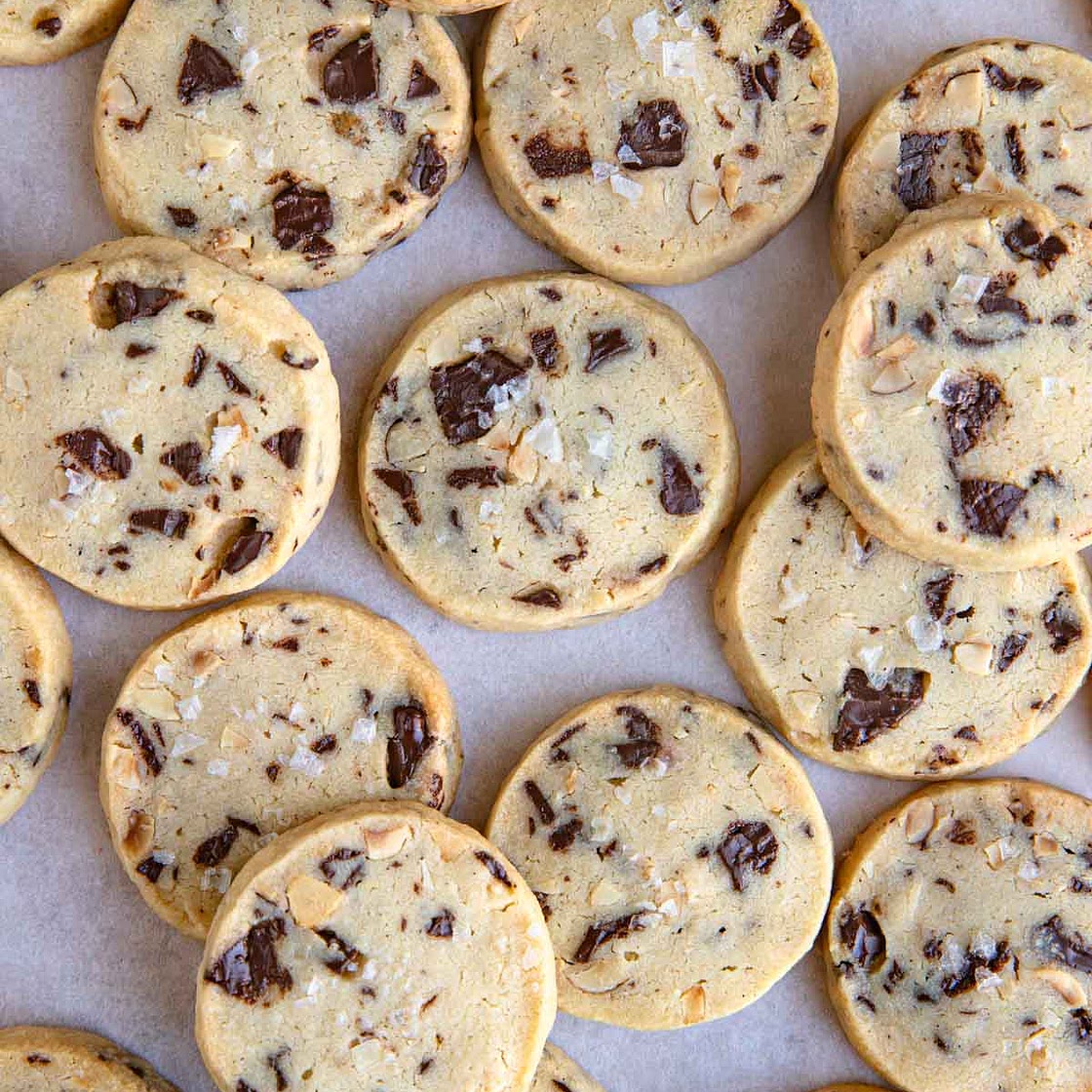 Chocolate Hazelnut Shortbread Cookies
