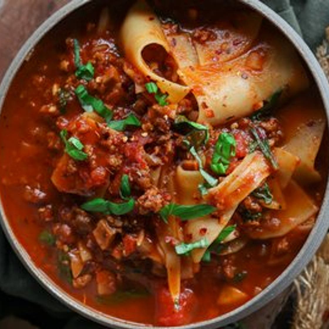One-Pot Lasagna Soup