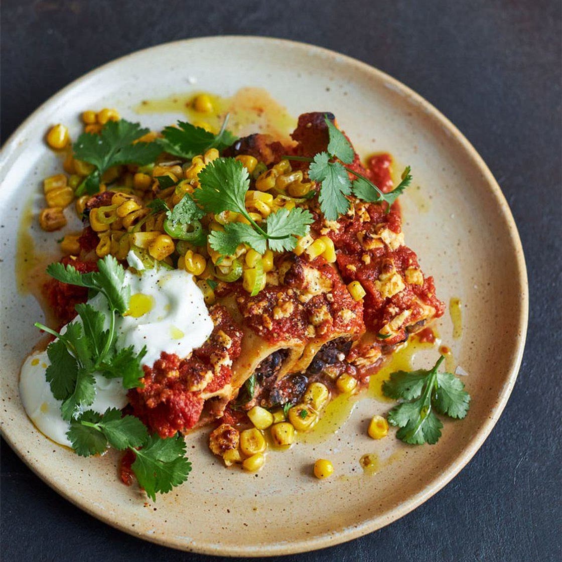 My veggie black bean enchiladas