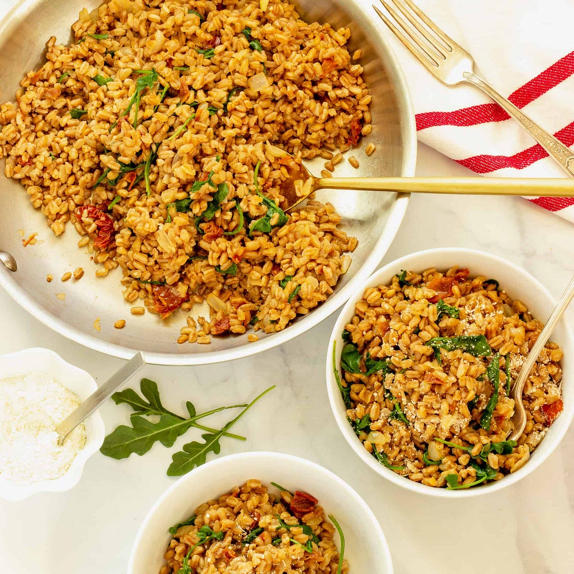 Italian Farrotto With Sundried Tomatoes