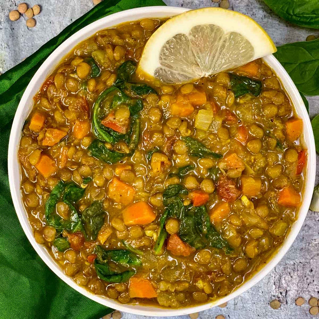 Instant Pot Green Lentil Soup