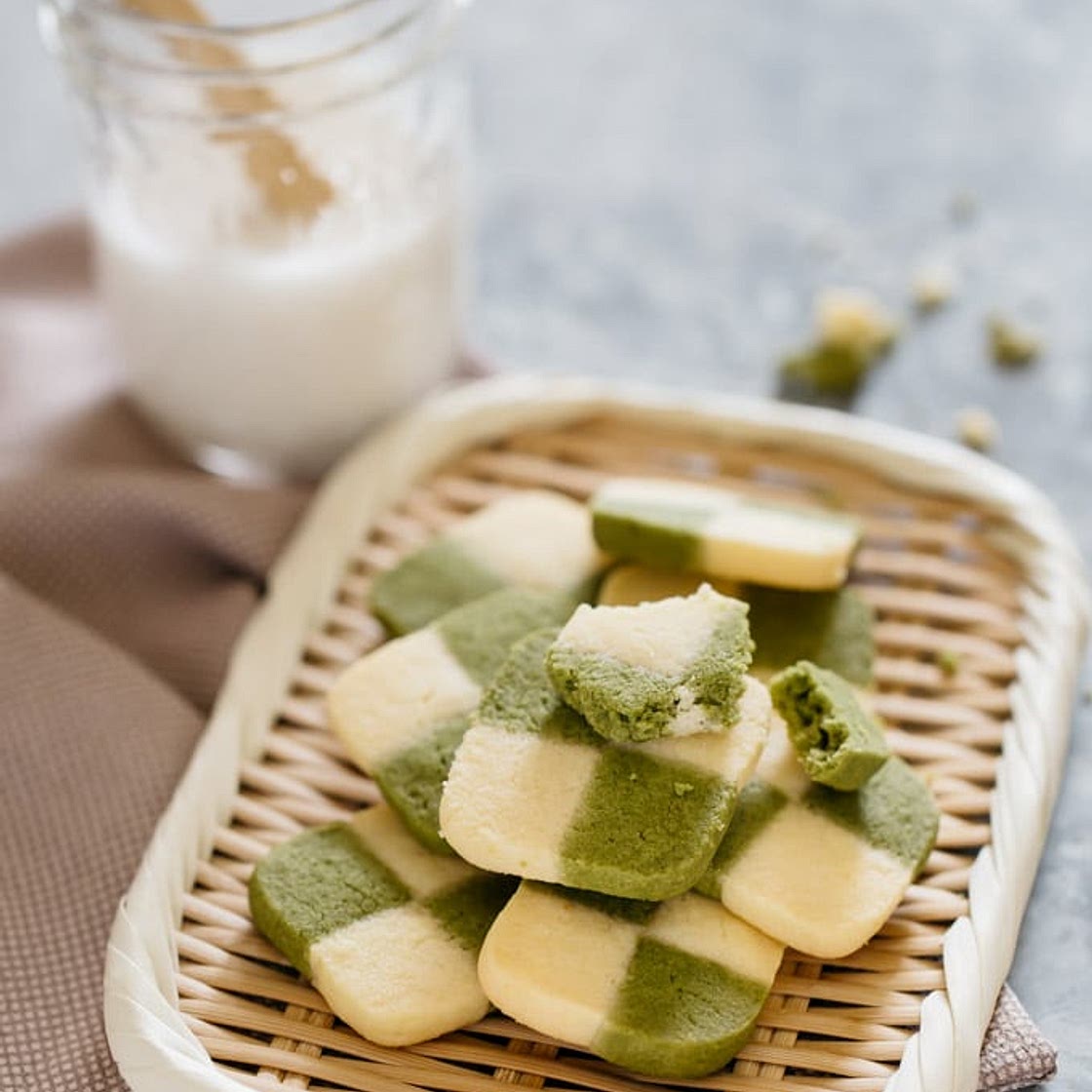 Matcha Cookies - Checkerboard Pattern 抹茶市松模様クッキー