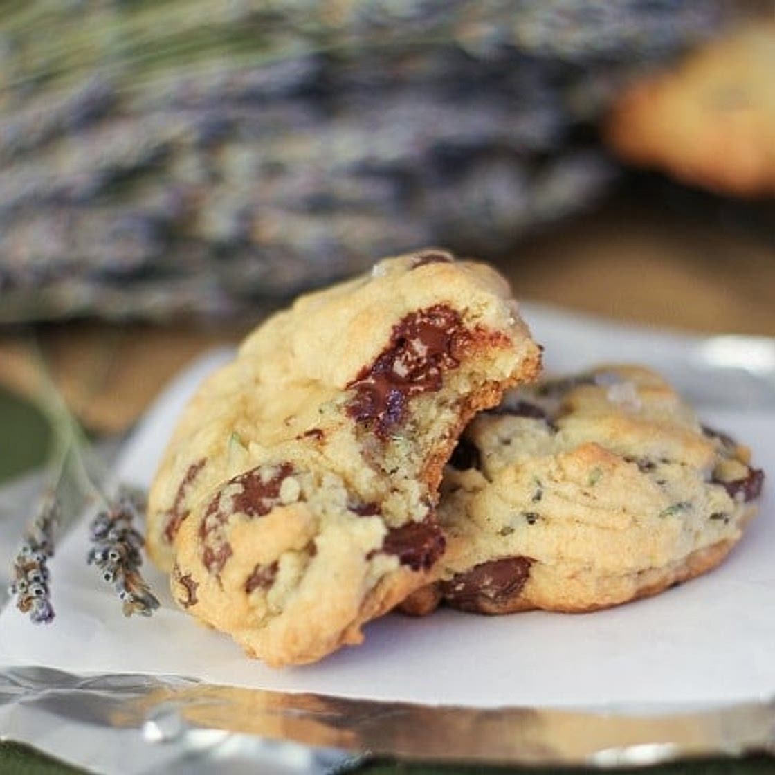 Lavender Chocolate Chip Cookies