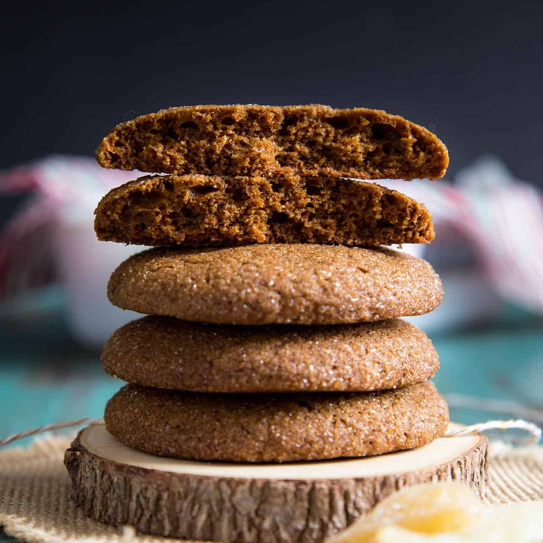 Ginger Molasses Cookies with Candied Ginger