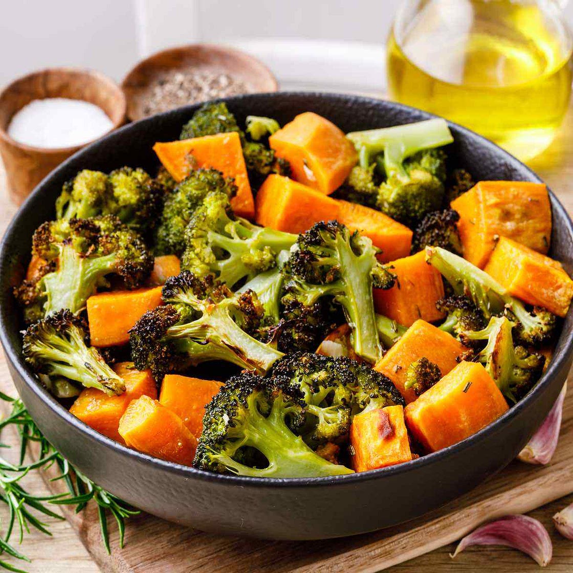 Sheet Pan Roasted Broccoli & Sweet Potatoes
