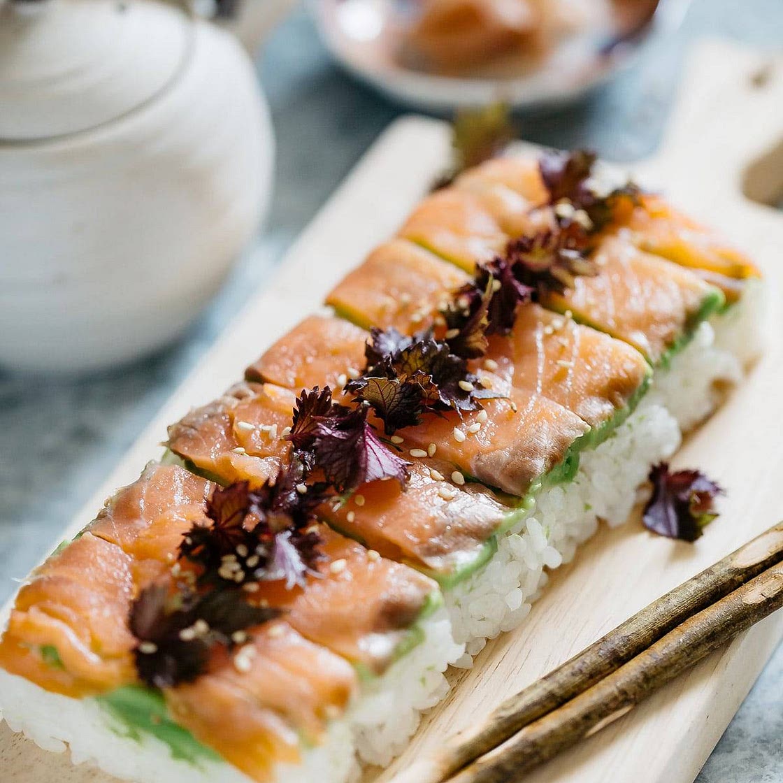 Pressed Sushi with Smoked Salmon