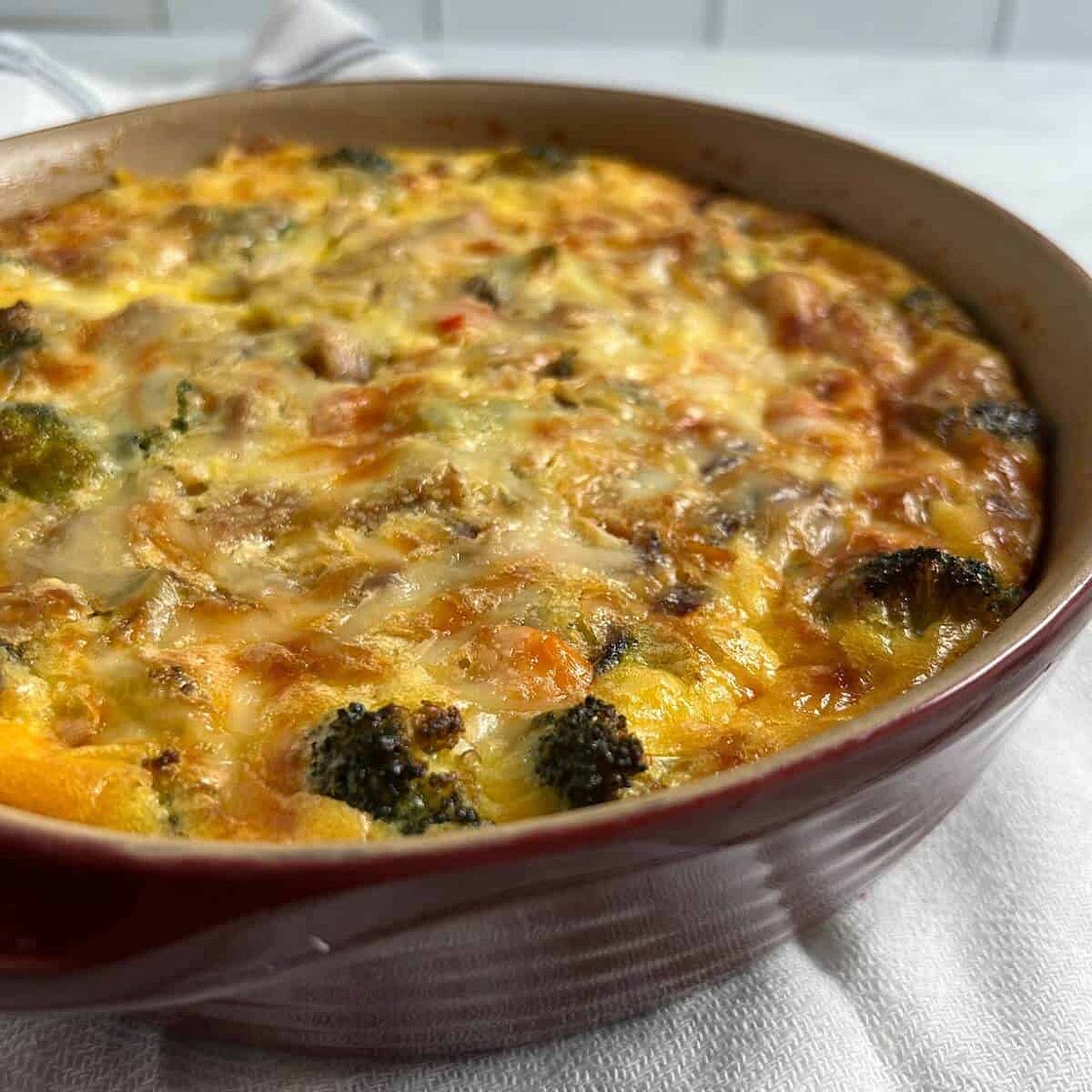 Crustless Quiche with Sausage and Broccoli