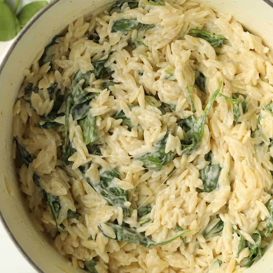 Creamy Parmesan Spinach Orzo