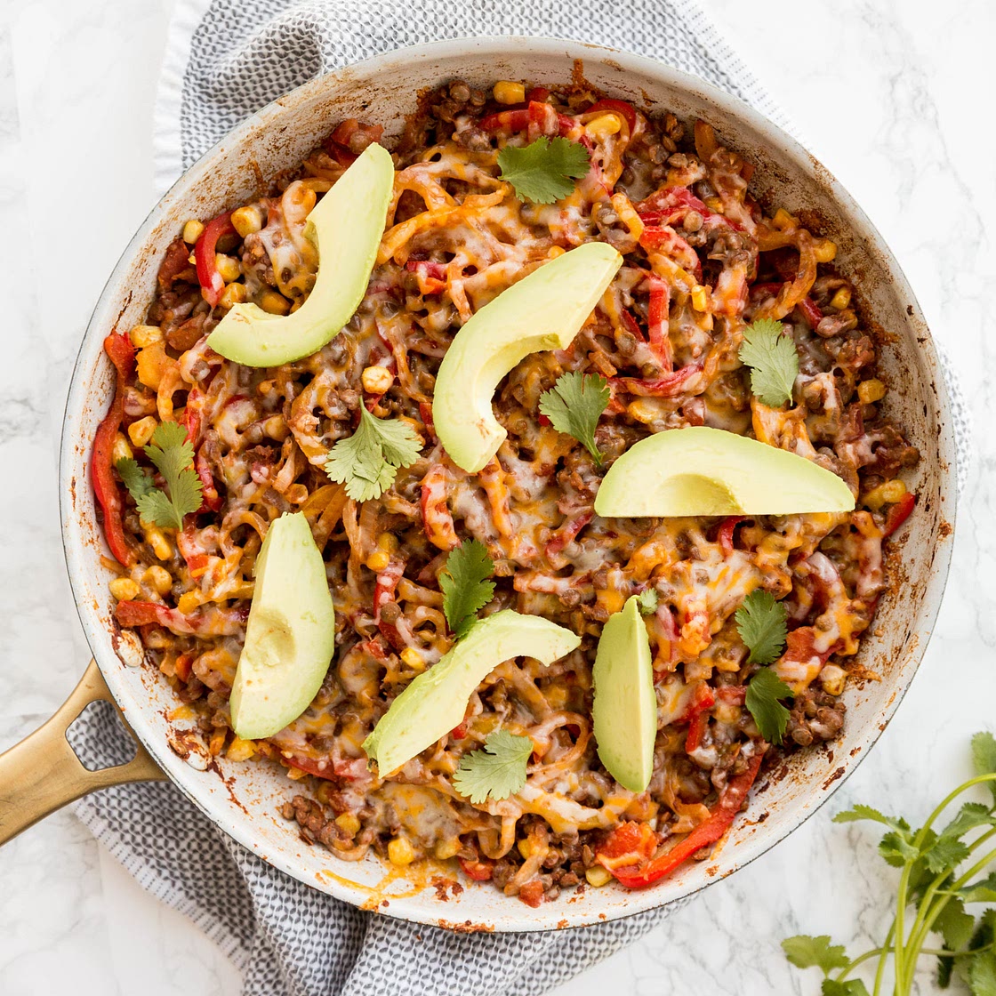 Vegetarian Lentil Taco Skillet