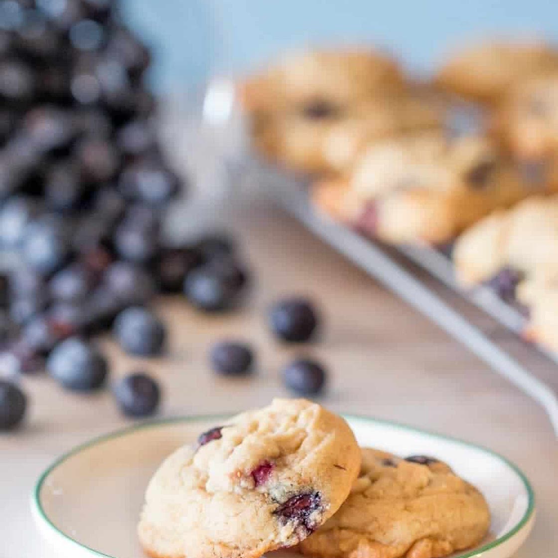 Blueberry Cookies with White Chocolate Chips