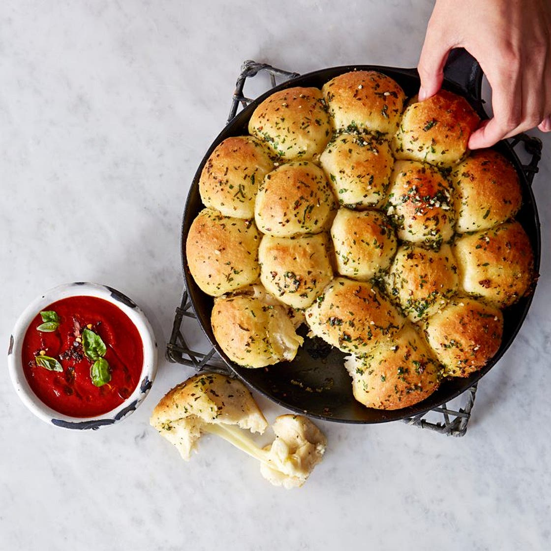 Cheesy garlic dough balls