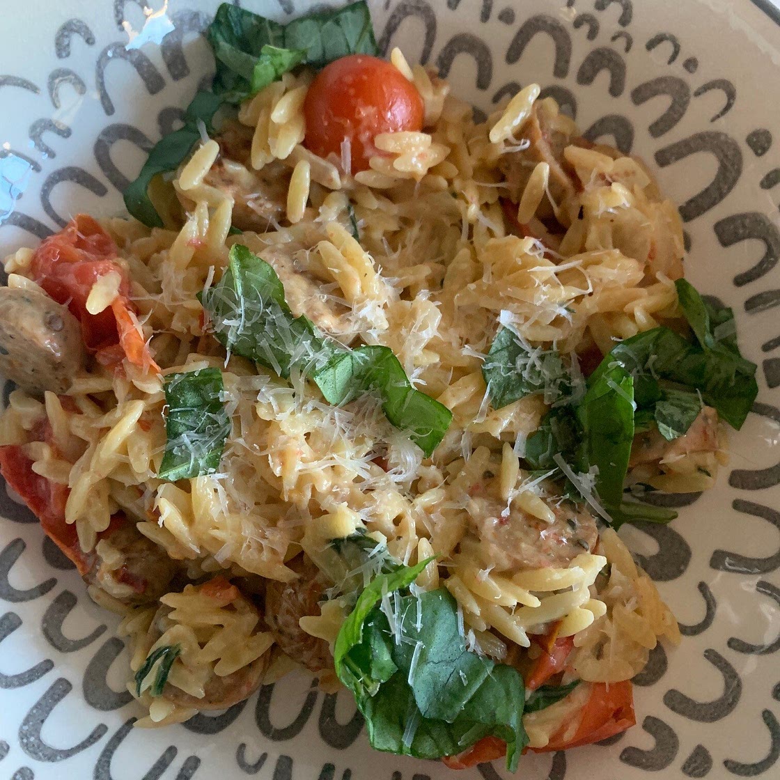 Roasted Tomato & Chicken Sausage Orzo