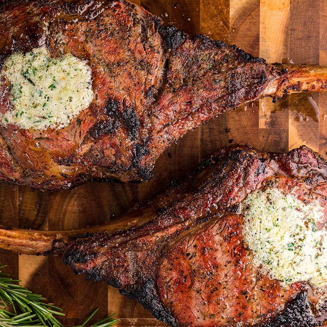 Smoked Tomahawk Steaks - Reverse Seared