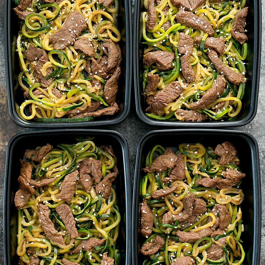 Garlic Beef Zucchini Noodles