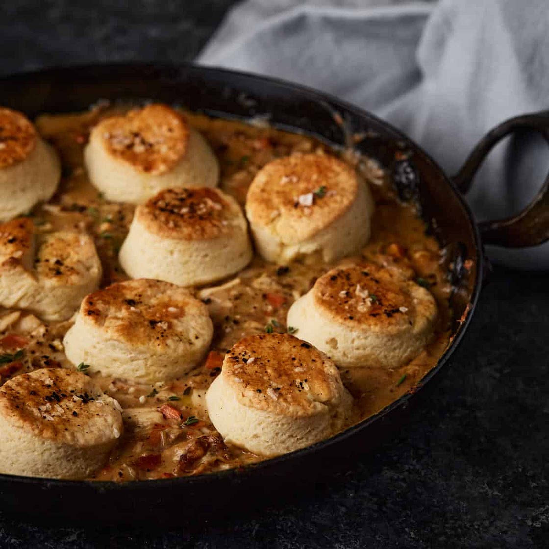 Southern Style Chicken Pot Pie with Biscuits