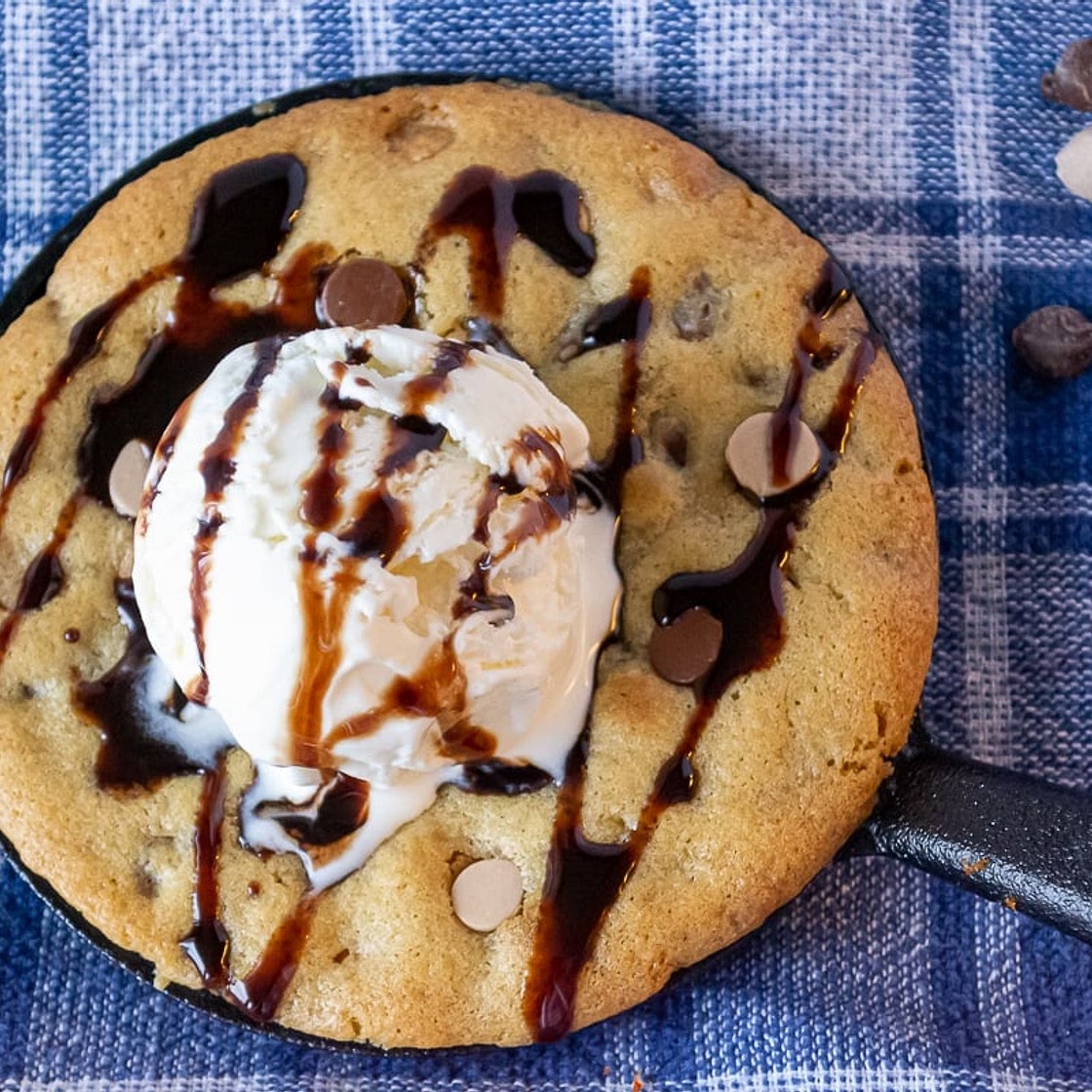 Salted Caramel and Chocolate Skillet Cookie Recipe