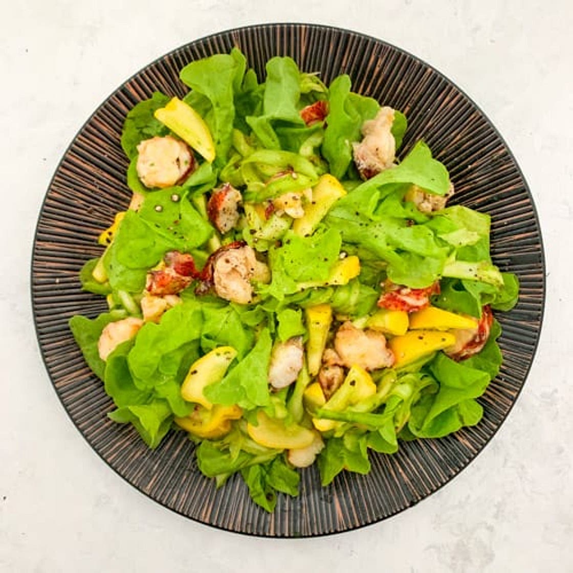 Lobster Tail Salad with Mango Dressing