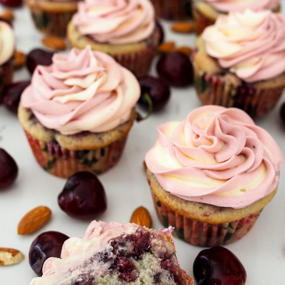Cherry Almond Cupcakes