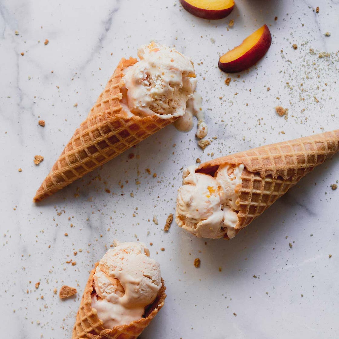No-Churn Peach Ice Cream