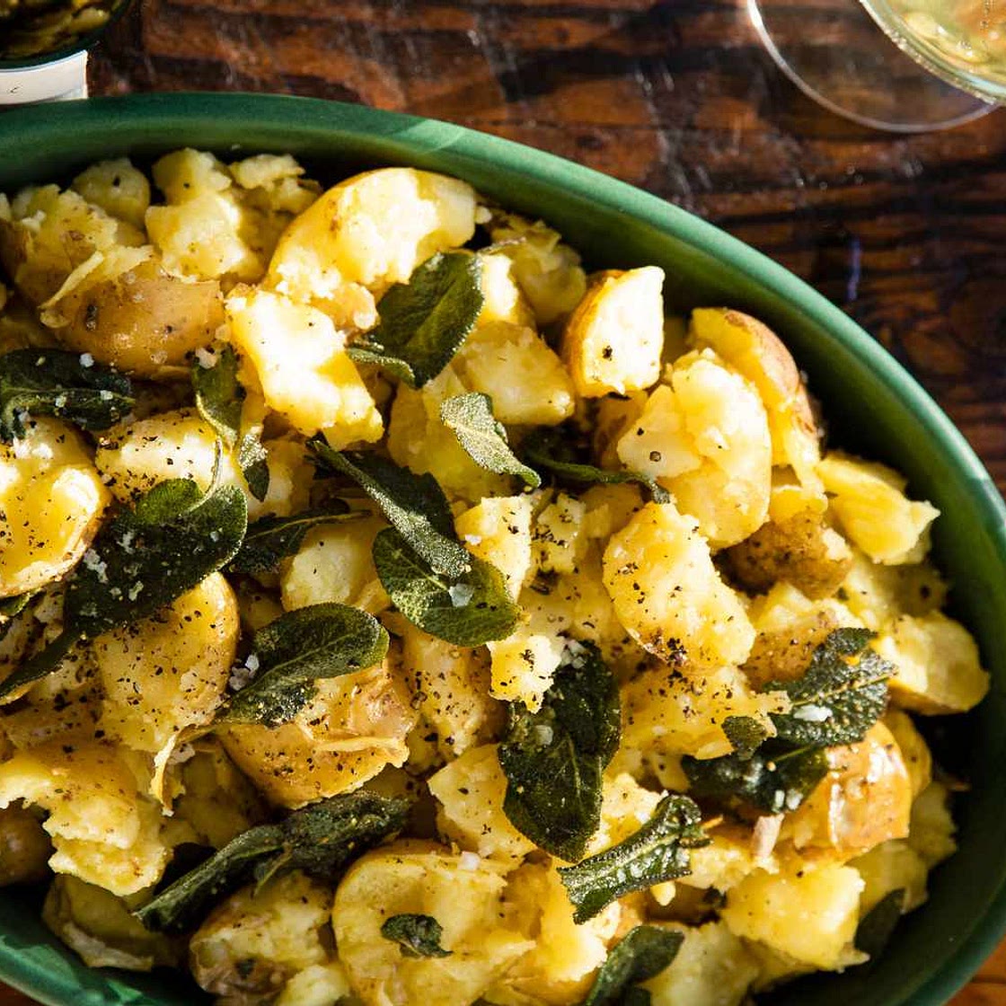 Smashed Sage-Butter Potatoes