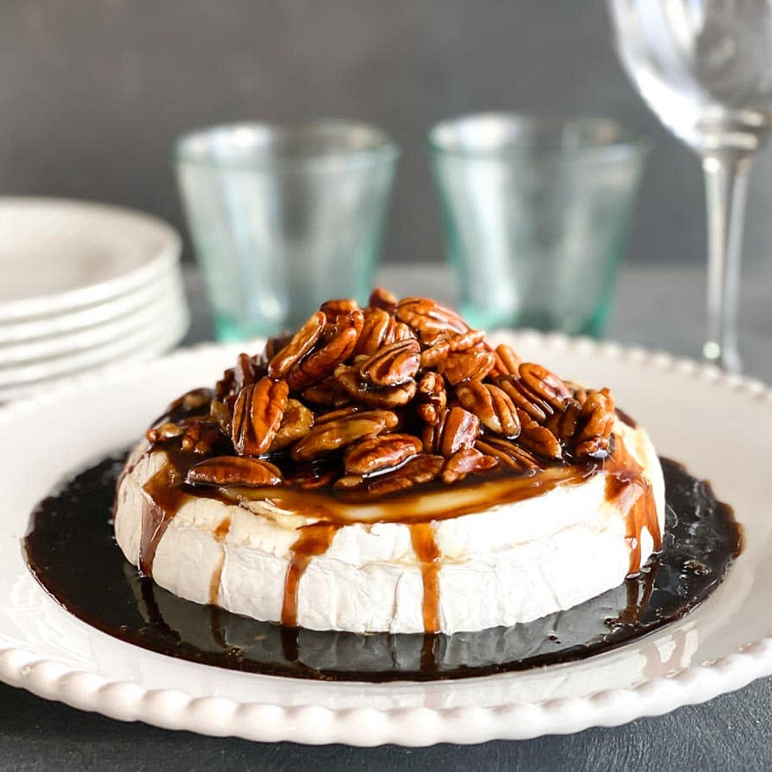 Low FODMAP Kahlua Pecan Brown Sugar Baked Brie