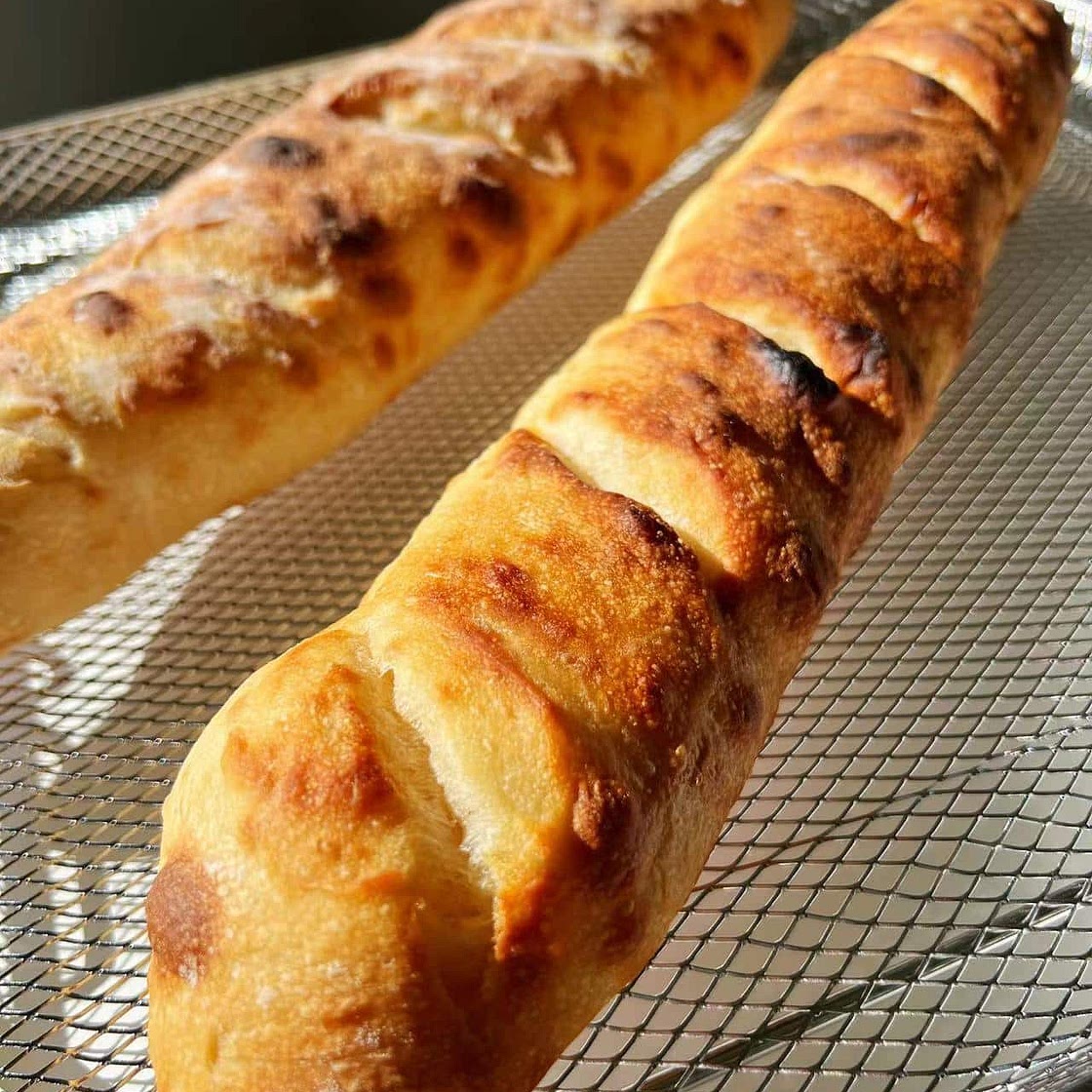 No Knead Baguette - 4 Ingredient Recipe