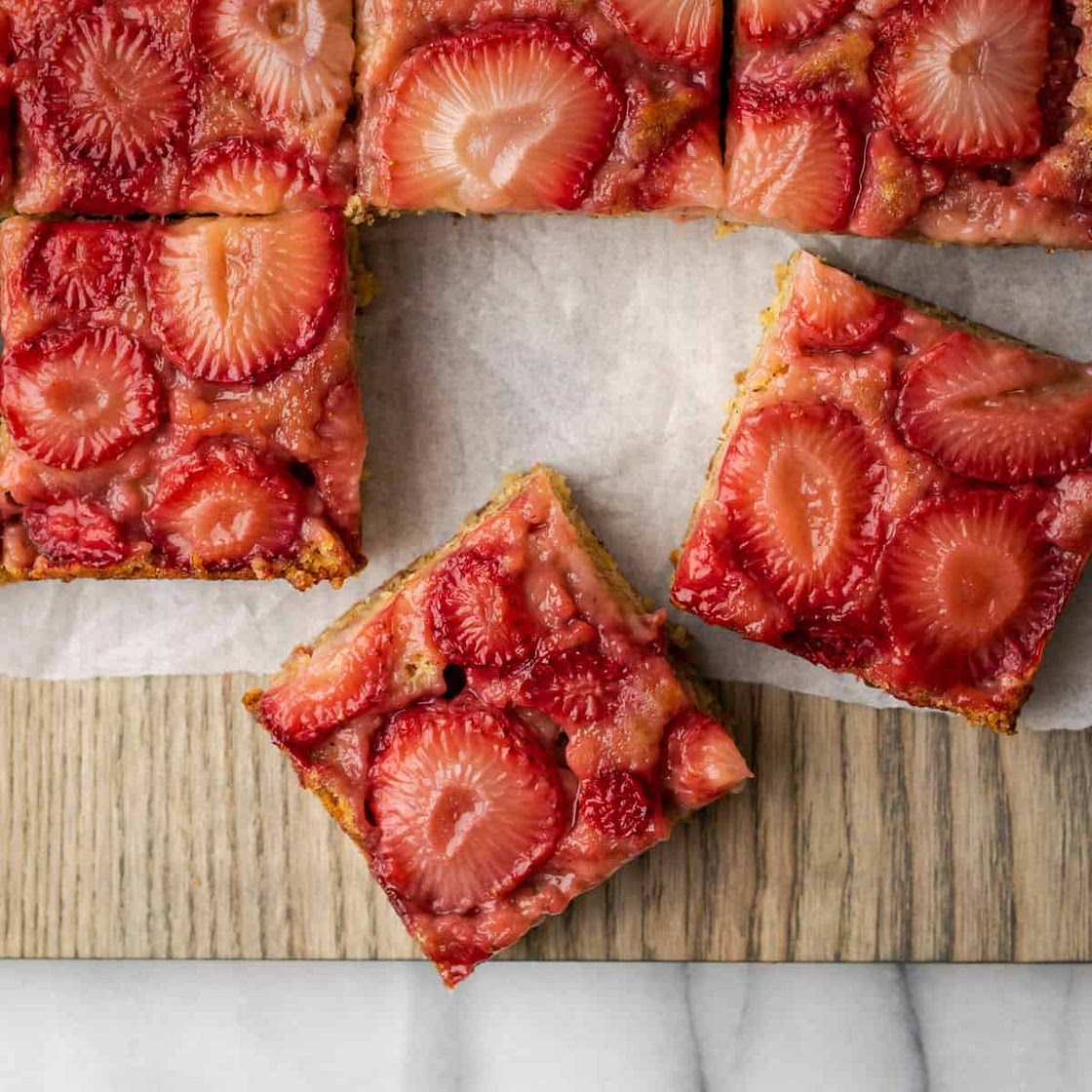 Gluten Free Strawberry Banana Upside Down Cake