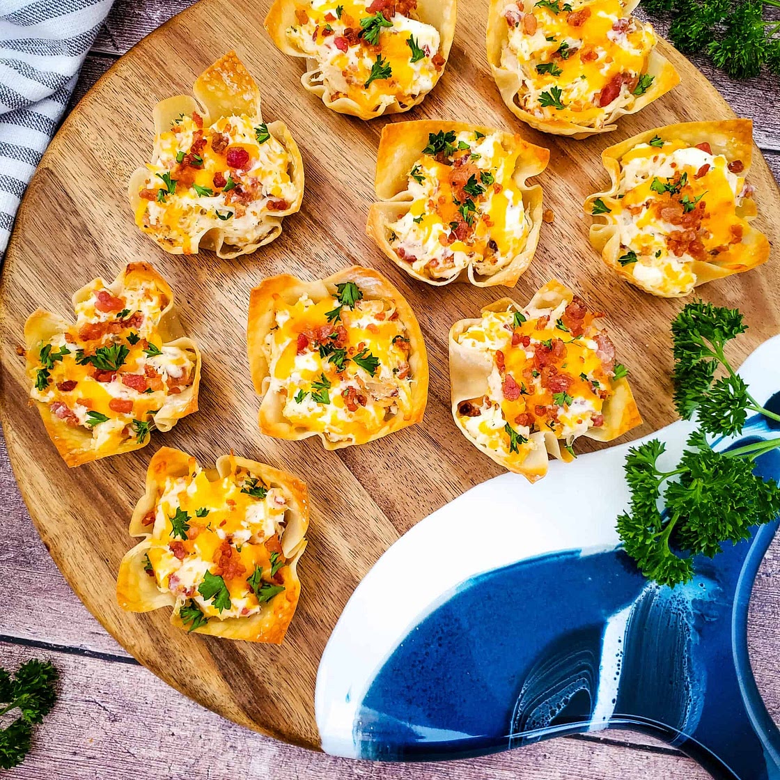 Chicken Bacon Ranch Wonton Cups