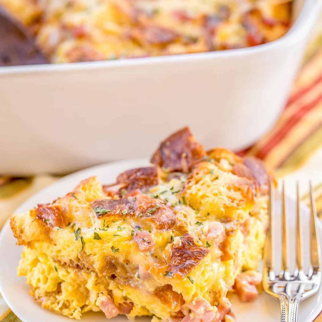 Ham & Cheese Croissant Casserole