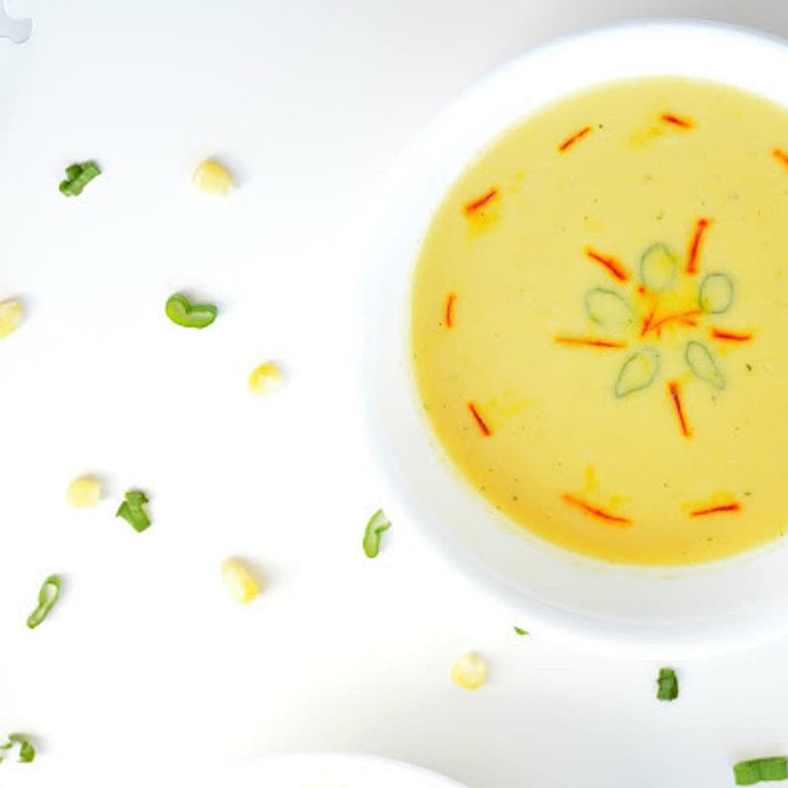 Saffron, Corn, and Bell Pepper Soup