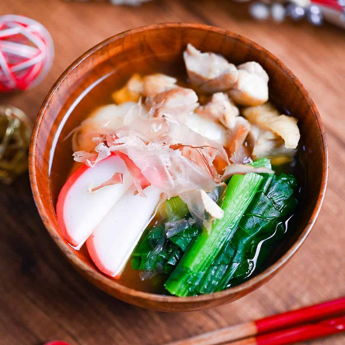 Nagoya Style Ozoni (New Year's Soup with Mochi)