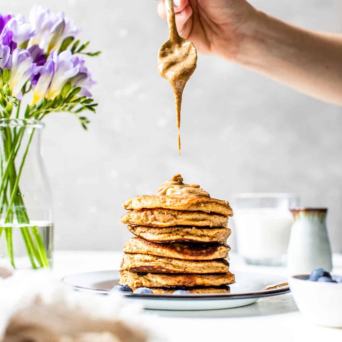 Gluten Free Cinnamon Flax Pancakes