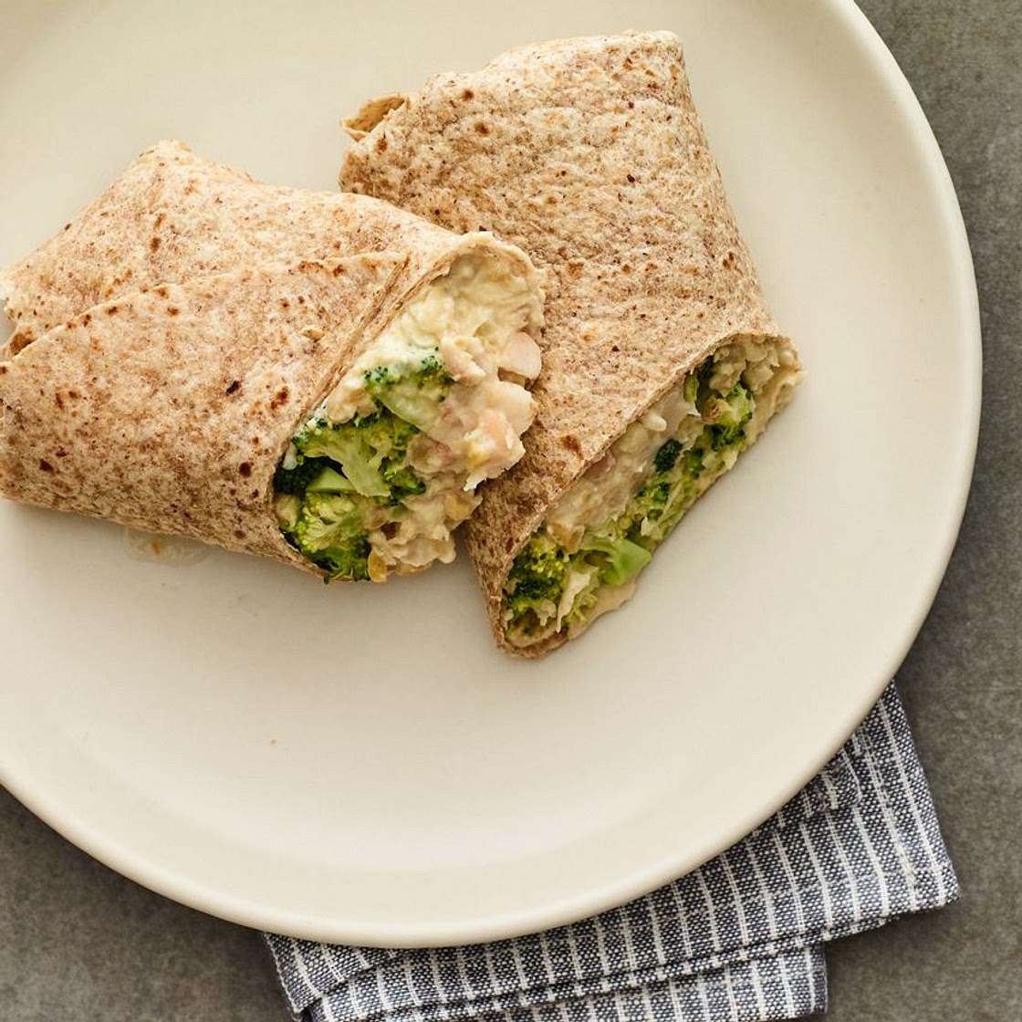 Warm Spiced Chickpea and Broccoli Wrap