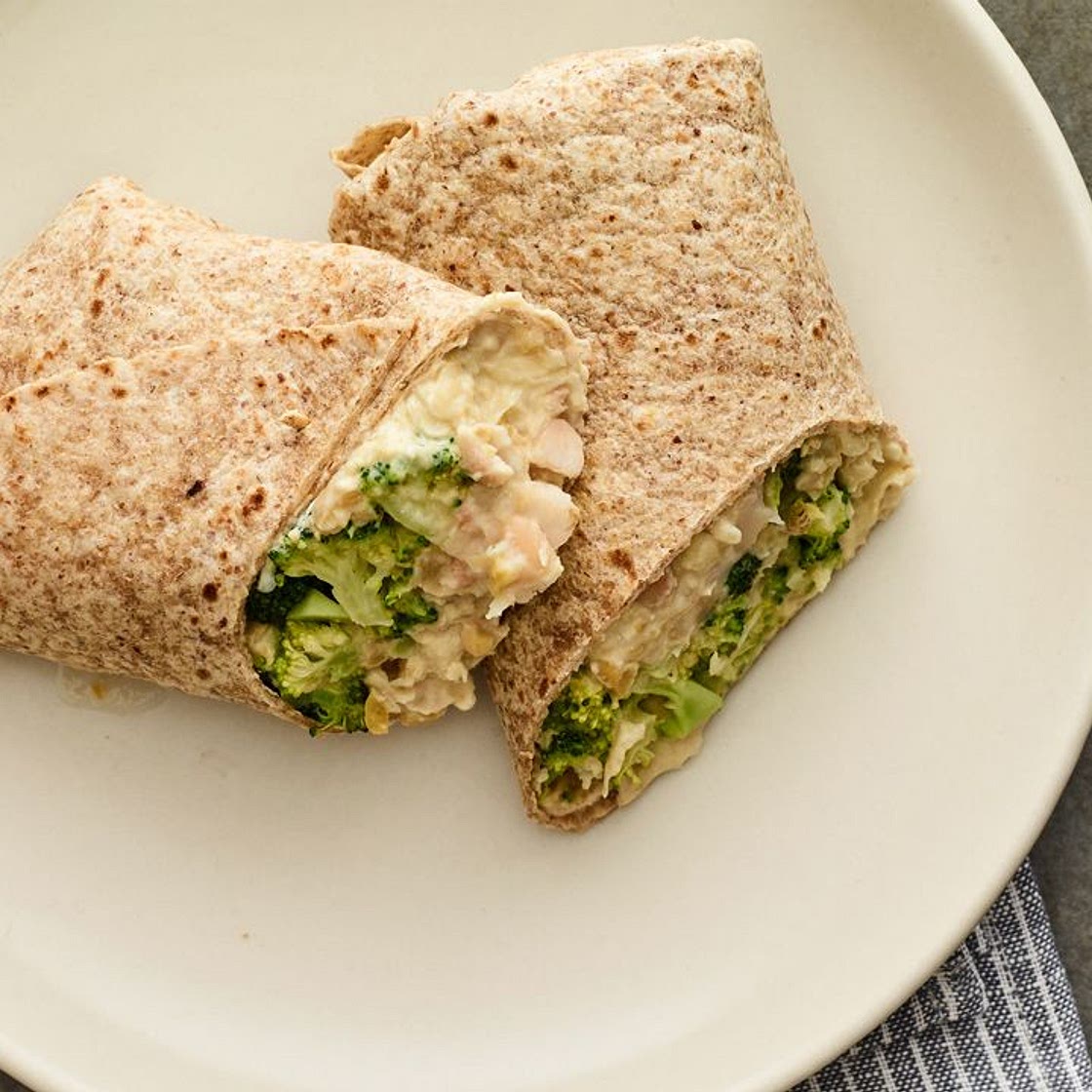 Warm Spiced Chickpea and Broccoli Wrap