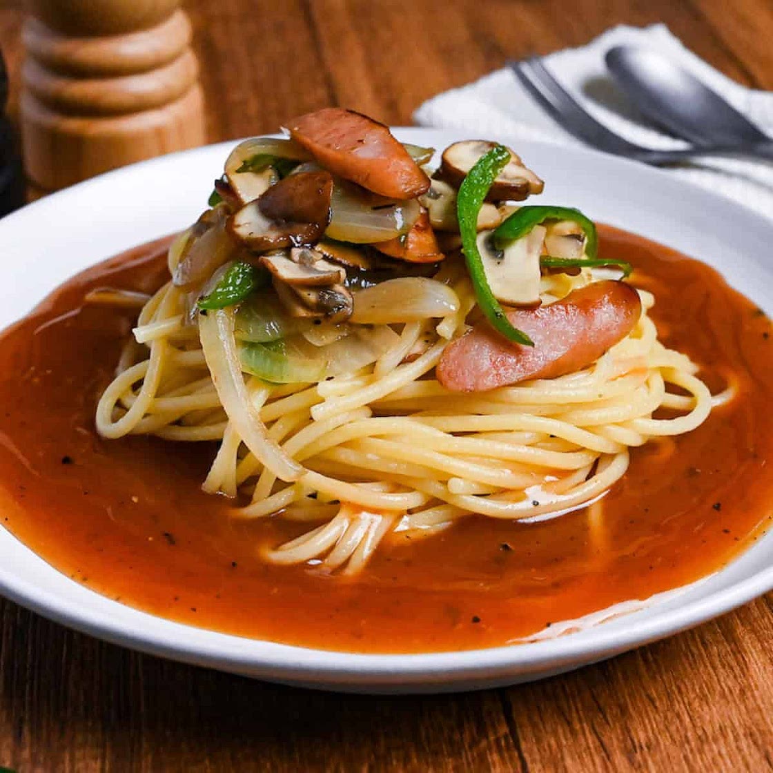 Ankake Spaghetti (Nagoya Style Pasta in Thick Sauce)