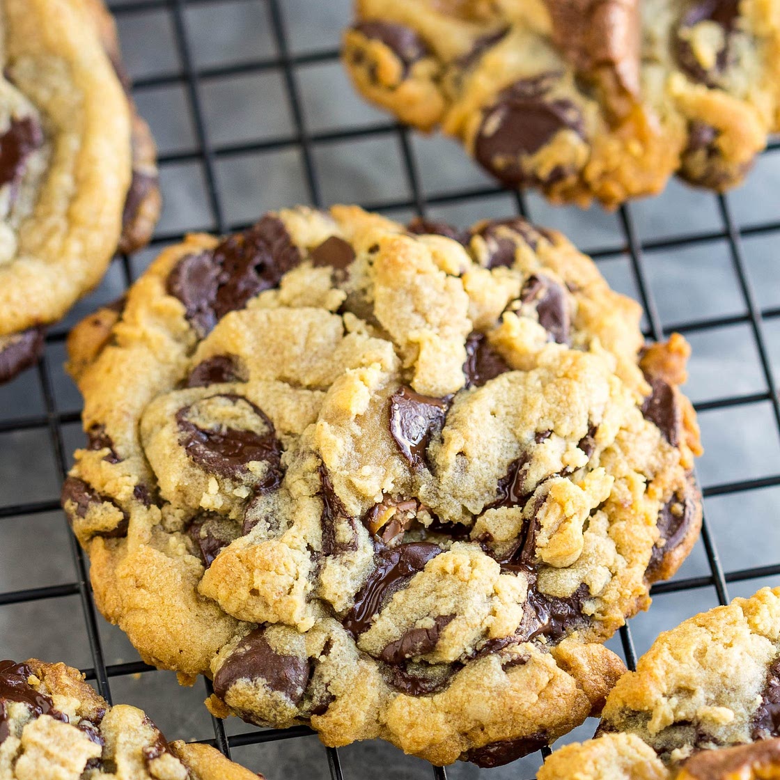 Thick Chocolate Chip Snickers Cookies